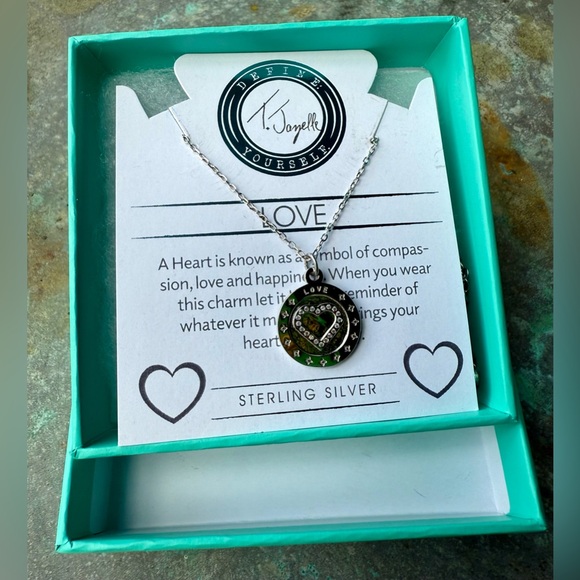 T Jazelle Love Sterling Silver Heart Pendant Necklace - Picture 2 of 2
